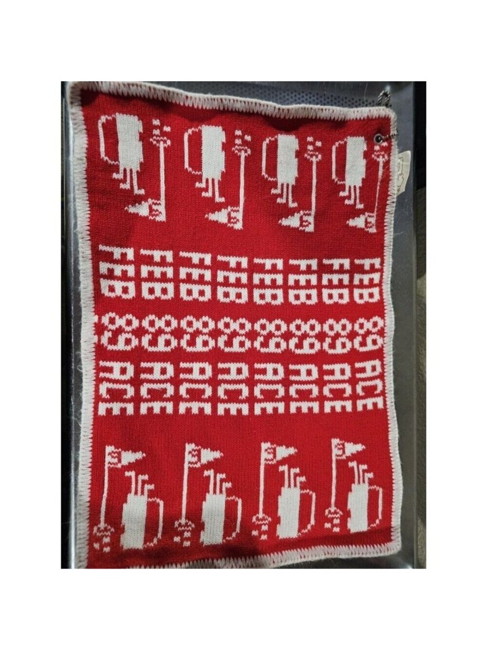 Bear Hugs 1989 Ace Red White Golf Towel Vintage Golfbag Towel